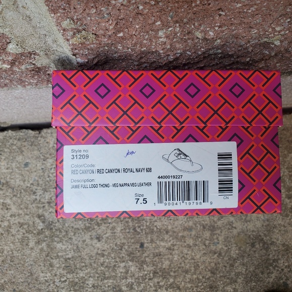 TORY BURCH WOMENS JAMIE THONG LEATHER FLIP FLOP SLIP ON SANDALS SHOES (NWB) - Picture 9 of 13